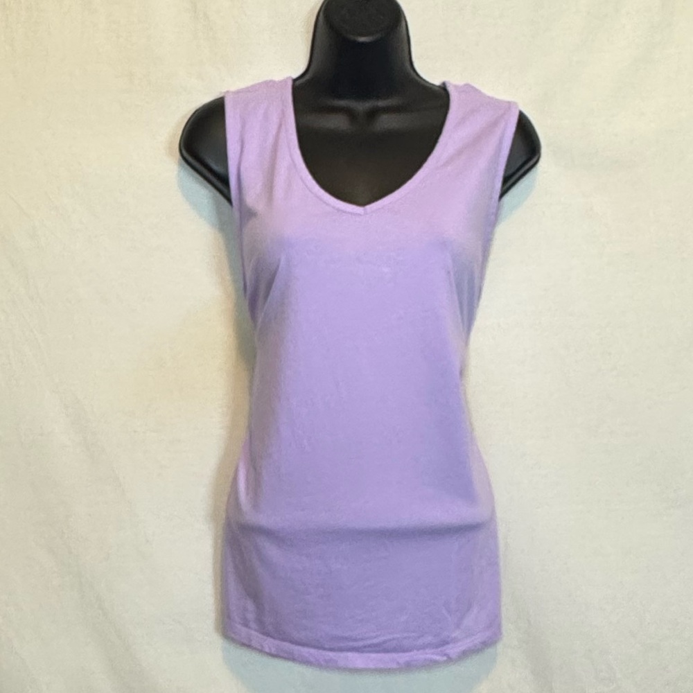 G-159 Carole Hochman‎ Purple Sleeveless Pullover Summer Blouse Size L
